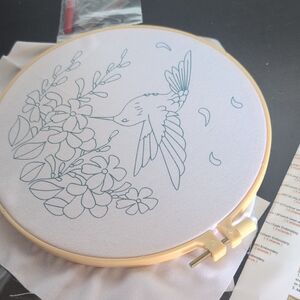 Embroidery Hoop with Hummingbird Design